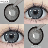 Popxstar  2PCS Big Grey Contact Lenses for Eyes Myopia Colored Contact Lens Natural Brown Pupils Gradient Contact Lens Black Lens