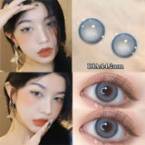 Popxstar 2PCS New Colored Contact Lenses Myopia Power Pink Lens -0.00 to -8.00 Amber Makeup for Eyes with Blue Lens