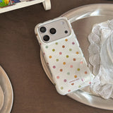 Popxstar  Luxury Colorful Polka Dot Glitter Glacial Pattern Phone Case for IPhone 17 Pro Max 16 14 15 Pro Max 13 Pro Blingbling Soft Cover