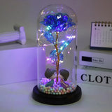 Popxstar  LED Enchanted Galaxy Rose Eternal Beauty And The Beast Rose With Fairy Lights In Dome Christmas Valentine's Day Gifts for Women