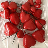 Popxstar 20pcs 3D Heart Shape Cake Topper Mix Size Gold Silver Pink Love Cake Ball Valentine's Day Cupcake Flag Wedding Engagement Decor