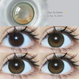 Popxstar  -2pcs Gradient Green Contact Lenses Natural Color Pupils Coffee Pearl Lenses Makeup Color Eye Lenses Brown Lens Gray Lens