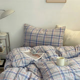 Popxstar Fashion Plaid Bedding Set 100% Cotton Duvet Cover Set Home Textiles Nordic Bed Sheet Queen King Quilt Cover Pillowcase Bed Linen
