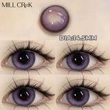 Popxstar 2pcs/Pair Graduation Color Contact Lenses Myopia Green Purple brown Yearly Colored Lens Natural Dioptric Eye with shimmer