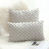 Fashion Car Backrest Cushion Cover Soft Faux Suede Home Decorative Navy Blue Pillow Cover Woven Pattern Green 45x45cm/30x50cm