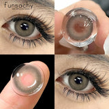 Popxstar  Color Contact Lenses for Eyes 1 Pair Gray Fashion Cosmetic Lenses Green Pupils Gray Natural Eye Contacts Women Eye Lens