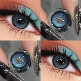 1pair Color Contact Lenses With diopters Purple Pupils Beauty Lenses Makeup Blue Myopia Contacts Cosplay Anime New Style