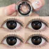Popxstar  2Pcs Eyes Contacts Lenses for Men Women with Myopia Prescription Natural Black Color Lenses for Eyes Yearly Fast Shipping