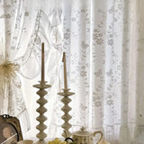 French Romance Ruffle Lace Voile Sheer Curtains for Bedroom Living Room Kitchen White Butterfly Flowers Window Drapes Boho Decor