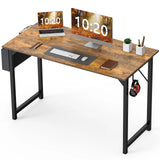 Popxstar Computer Desk Writing Study Office Gaming Table Modern Simple Style Compact with Side Bag Headphone Hook Easy Assembly