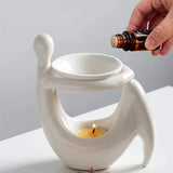 Popxstar  Ceramic Incense Burner Burner Human Body Shape Essential Oil Candle Holder Wax Melt Burner Warmer Melter Fragrance Home Decor