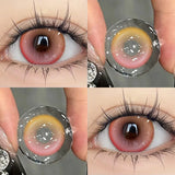 2PCS Red Contact Lenses with Prescription Beauty Pupils Natural Soft Eye Pink Lenses Makeup Cosplay Fast Shipping Yearly