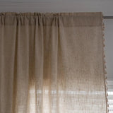 Popxstar Curtains for Living Room Luxury Beige Tassel Crochet Blackout Curtains 1Panels Semi-Sheer Rustic Boho Bedroom Home Decoration