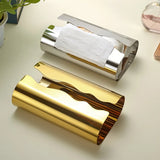 Popxstar  Stainless Steel Tissue Box Living Room Desktop Napkin Holder Table Decoration Tissue Case Storage Box  Kitchens Accessories