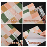 Popxstar  1set 10pcs Retro Pink&Green Vinyl Tile Peel&Stick Kitchen and Bathroom Backsplash Panel,Stairs,Removable Friendly Renter Sticker