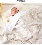 Popxstar Baby Blanket Printed Pure Cotton Baby Muslin Swaddle Blanket Breathable Newborn Quilt Soft Warm Core Children's Quilt 100*100CM