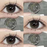 Popxstar  2PCS Gilding Prescription Contact Lenses Cosmetics Eye Color Lenses Fashion Pupils Myopia Colored Contact Lenses Violet