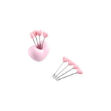 Cute Stainless Steel Love Fruit Fork Set Loving Heart Red Pink Dessert Cake Fork Storage Jar Plastic Fork Kitchen Supplies