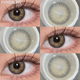 Popxstar  2PCS Natural Brown Gray Lenses for Eyes Blue Lenses Beautiful Pupil Korean Fashion Color Round Lens Yearly Cosmetics