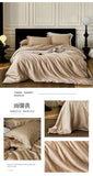 Popxstar  Nordic Silk Bedding Set 4pcs Luxury Lyocell Duvet Cover Set Flat Sheets Set 2 Pillowcases Twin Double Queen Size Bed Linen Set