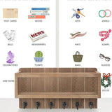 Popxstar Key Holder Mail Organizer Wall Mount Key and Mail Holder Key Rack for Kitchen Living Room Mudroom Office