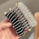 Popxstar 1/3Pcs Rhinestone Telephone Line Hair Loop Women Crystal Ponytail High Elastic Hairbands Girls Resin Hair Ties Hair Accessories