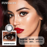 Popxstar  1 Pair Dark Black Color Contact Lenses for Eyes Natural Brown Grey Eye Contacts Beautiful Pupils Makeup Lens Yearly Use