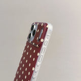 Simple Wine Red Polka Dot Phone Case for IPhone 13 15 14 16 Pro Max Shockproof Cover for Iphone 17 Pro 17promax Protective Case