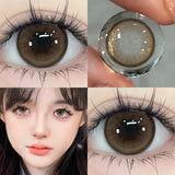 Popxstar  Two Piece Large Diameter Eye Lens Black Contact Lens with Eye Contact Magnifying Eye Color Cosmetic Student of the Year Natural