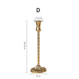 Popxstar 3pc Candlestick Holders Kit Brass Gold Candlestick Set Candle Holders Decorative Candlestick Stand for Wedding Party Dinning