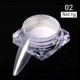 Popxstar Aurora Pearl Nude Pink White Nails Glitter Dust Chrome Moonlight White Rubbing on Powder Shell Mirror Pigment Nail Art Supplies