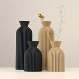 Popxstar Elegant Black Plastic Vase - Boho Chic Decorative Centerpiece for Home, Office, and Living Room