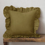 Popxstar 100% Linen Ruffle Pillowcases Breathable Durable Textured Home Decor Sofa Bed Chair Pillows Cover Living Room Couch Ornament