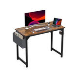 Popxstar Computer Desk Writing Study Office Gaming Table Modern Simple Style Compact with Side Bag Headphone Hook Easy Assembly