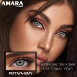 Popxstar  1 pair Colored Contact Lenses Natural Look Green Lenses Gray Contact color Lenses Beauty Pupil Eye Cosmetics Yearly Use