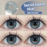 Popxstar 2PCS Myopia Beauty Colored  Contact Lenses Purple Halloween Makeup Lens Fashion Pupils Big Eye Lenses Natural Blue Lense