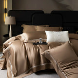 Popxstar  800TC Lyocell Bamboo Fiber Soft Silky Cool Feeling Summer Bedding Set Glossy Duvet Cover Set Bed Sheet/Fitted Sheet Pillowcases