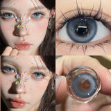 Popxstar  2PCS Contact Lenses with Degree -0.00 to-8.00 Blue Eye Green Korea Lens Purple Black Makeup Beauty Pupils Fast Delivery