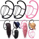Popxstar  Detachable and portable plastic hanging wig holder for organizing wig storage, head cover, hat support frame