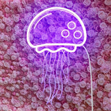 Enchanting Purple Jellyfish Neon Light - Wall Art for Bedroom & Dining, Perfect Birthday Party Decor & Teen Girl Gift