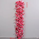 Popxstar pink colour Rose Large Flower Row Artificial Flower Row Runner Wedding Backdrop Decor Floral Wall Party showcase decoration prop
