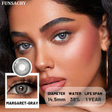 Popxstar  1 Pair Natural Contact Lenses for Eyes Colored Blue Softlens Fashion Beauty Women Makeup Lens Gray Pupil Cosmetic Lens