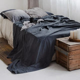 Popxstar Pure Linen Bed Sheets 100% Stone Washed French Linen Solid Color Breathable and Durable for Hot Sleepers 1 PC Flat Sheet