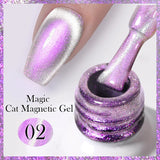 Popxstar 10ml Rainbow Purple Water Light Cat Magnetic Gel Nail Polish Shining Sliver-light Holographics Semi Permanent UV Gel
