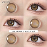 Popxstar  1Pair Natural Brown Gray Contact Lenses for Eyes Fashion Korean Eye Makeup Contacts Beautiful Pupil Yearly Cosmetics