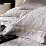 Popxstar  1000TC Egyptian Cotton Soft Silky Jacquard Embroidery Luxury Bedding Set Duvet Cover Flat/Fitted Bed Sheet Pillowcases 4Pcs