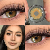 2 Pcs Myopia Cleopatra Series Contact Lenses for Eyes with Myopia Degree Natural High Quality Grey Lenses