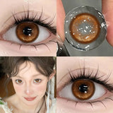 NEW Brown Eye Lens 1 Pair Beauty Purple Contact Lenses for Eyes Myopia Degree Natural Blue Fashion Soft Lens