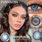 1 Pair Brown Color Contact Lenses Natural Eye Contacts Blue Colored Soft Lens Yearly Use Women Makeup Cosmetic Lenses
