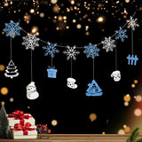 Popxstar Christmas Party Background Flag Pendant Cartoon Cute Snowflake Decoration 1 Set 1 Piece